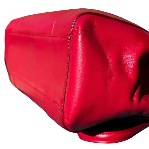 Coach Christie Carryall Leave Red Smooth Leather Satchel Removable Strap 14” - Picture 12 of 14